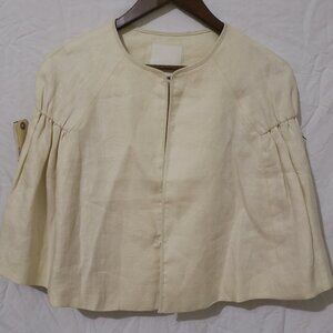 The Loom 100% Linen Cape Blouse Jacket Women's Size XS NWT